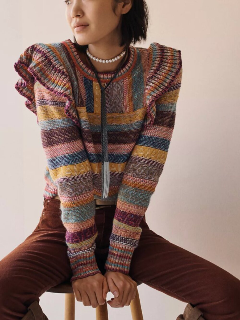Anthropologie Pilcro Ruffled Sweater